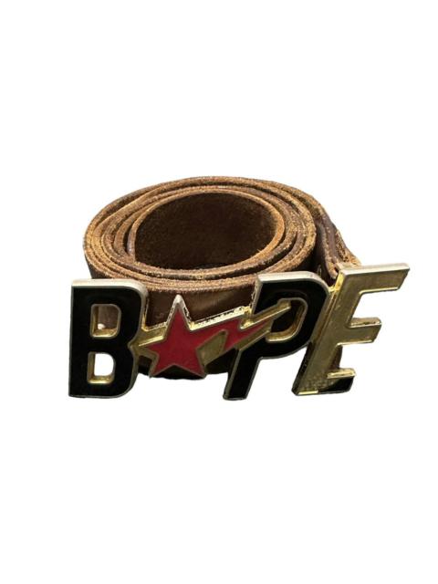 A BATHING APE® A bathing ape leather buckle belt