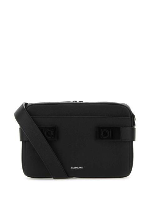 FERRAGAMO Salvatore Ferragamo Men Black Leather Crossbody Bag