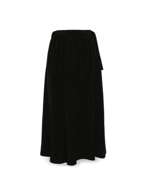 gathered crepe de chine trousers