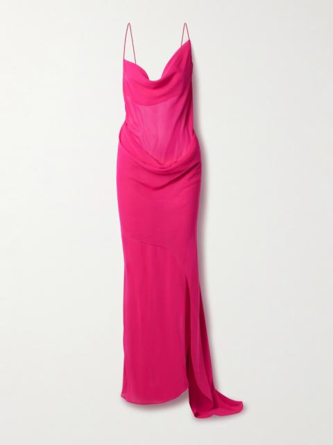 CHRISTOPHER ESBER Draped Silk-georgette Gown