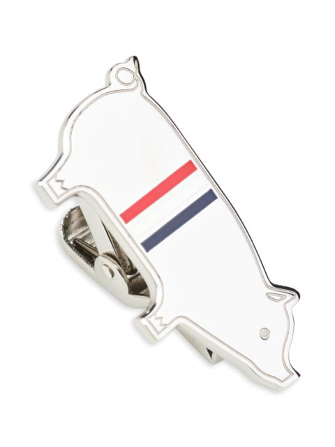 Thom Browne Thom Browne Pig Sterling Silver & Enamel Tie Clip at Nordstrom
