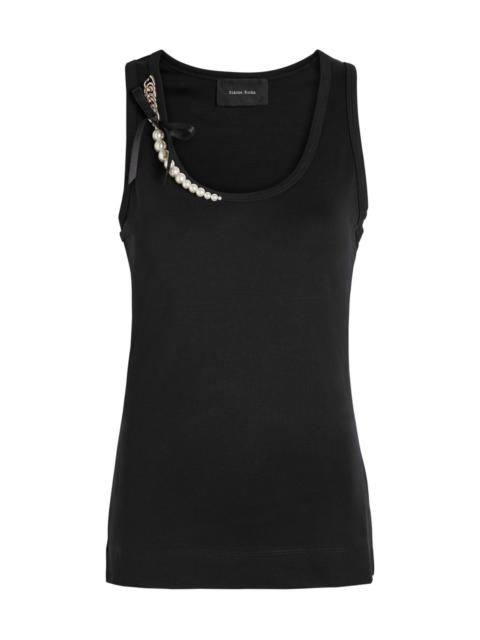 Simone Rocha Simone Rocha Pearl Chain Sculpt Cotton Tank