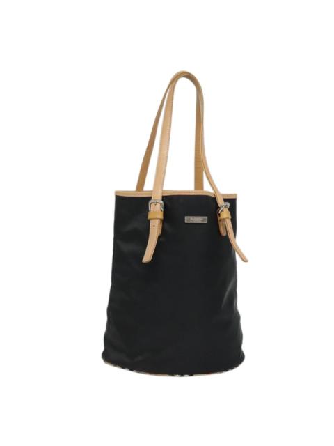 Burberry Burberry Nova Check Blue Label Tote Bag Nylon Black Beige