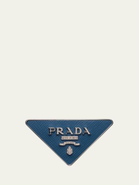 Prada Men's Saffiano Leather Triangle Belt Buckle