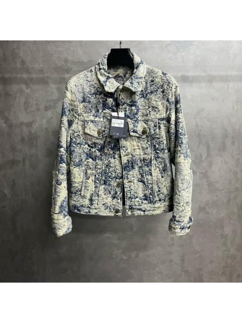 Louis Vuitton Louis Vuitton Blue Long-Sleeve Denim Jacket with All-Over Botanical Floral Print
