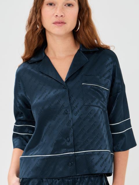 Off-White Jacquard Off Satin Pajama Shirt