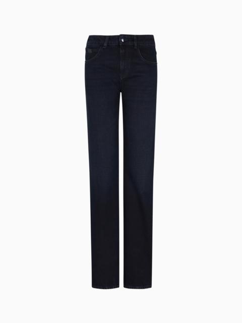 EMPORIO ARMANI J9D WORN-LOOK, SLIM-FIT DENIM JEANS