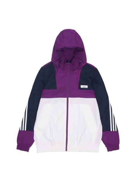 adidas neo M SS WRMLN WB Colorblock Sports Windbreaker Jacket White Purple FN6537