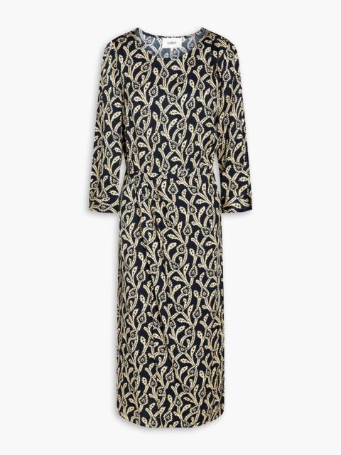 ba&sh Opal wrap-effect printed satin midi dress