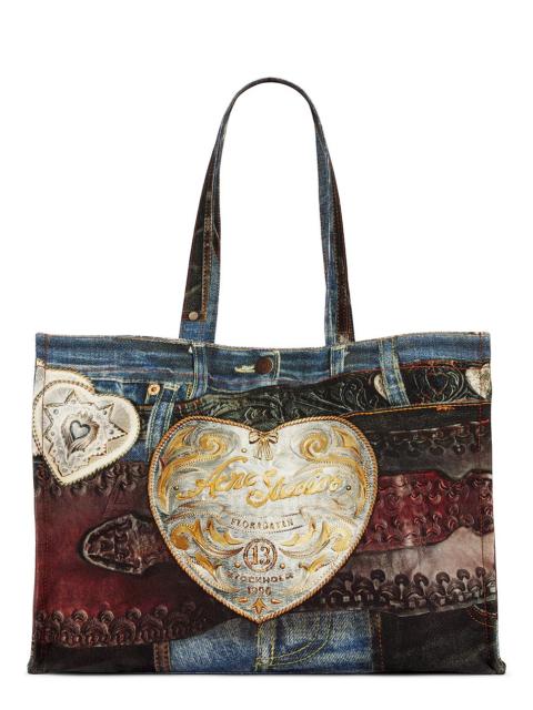 Acne Studios Acne Studios Heart Buckle Logo Shopper Tote Blue/Black