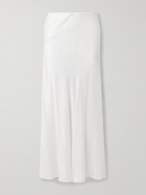 The Row Luce Washed-satin Maxi Skirt