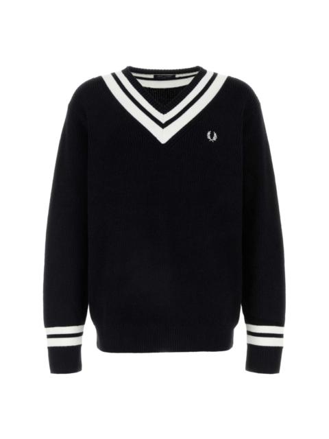 stripe-trim jumper