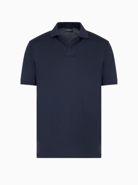 EMPORIO ARMANI ASV Lyocell-blend jersey polo shirt