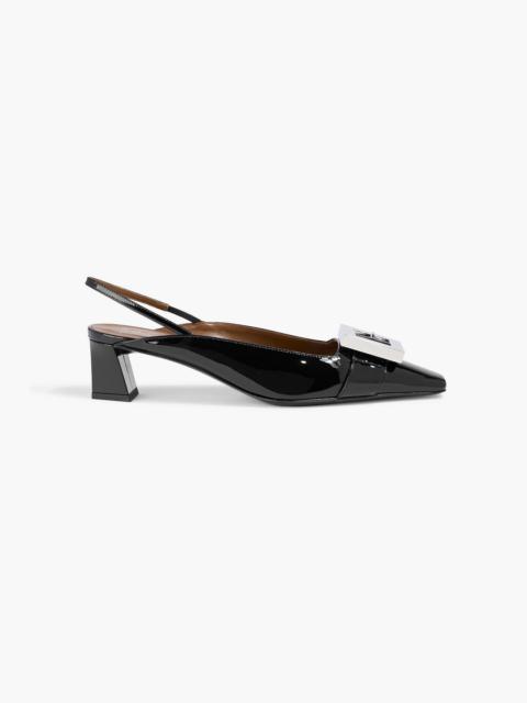 Giuseppe Zanotti Brendha 45 buckled patent-leather slingback pumps