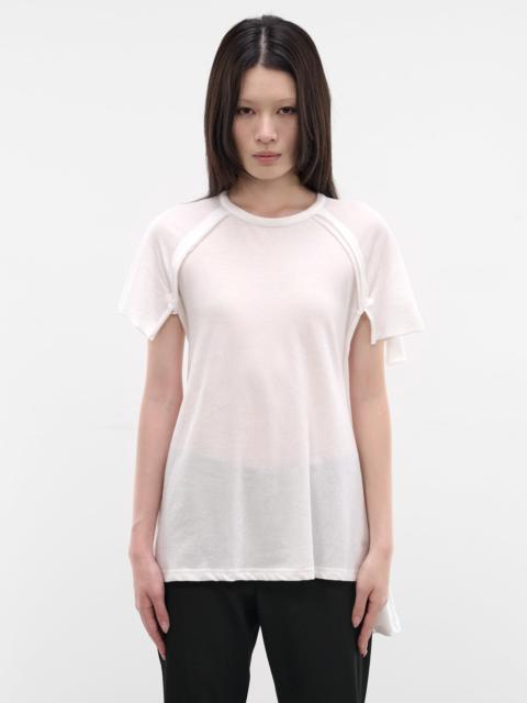 Yohji Yamamoto White Deconstructed Draping Tee