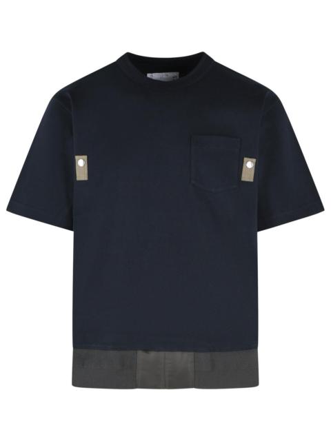 sacai Sacai Navy Cotton T-Shirt Men