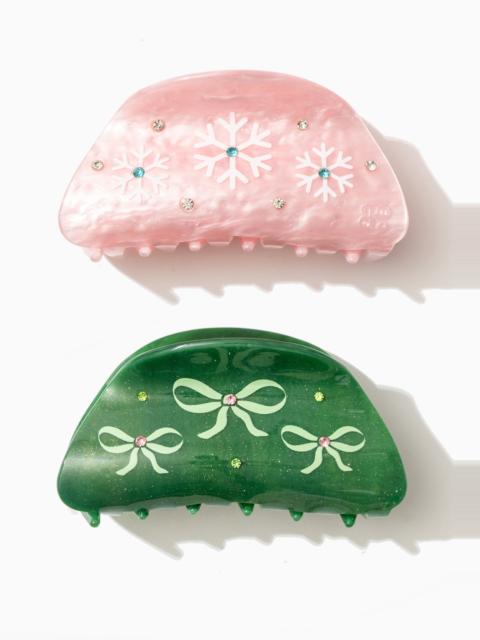 For Love & Lemons Winter Wonderland Crystal Claw Clip Set of 2