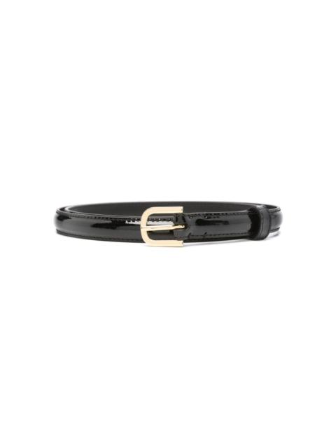 thin patent-leather belt
