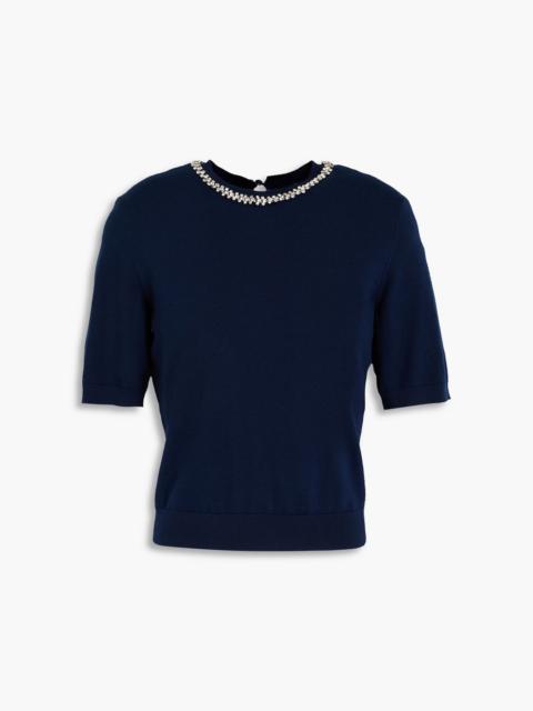 maje Crystal-embellished wool-blend sweater