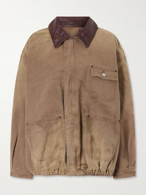ssstein Sulfur Leather-trimmed Cotton-canvas Jacket