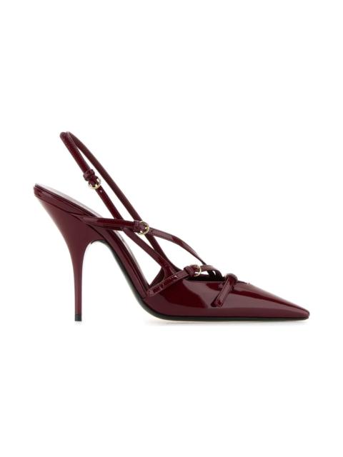Miu Miu Tyrian Purple Leather Pumps