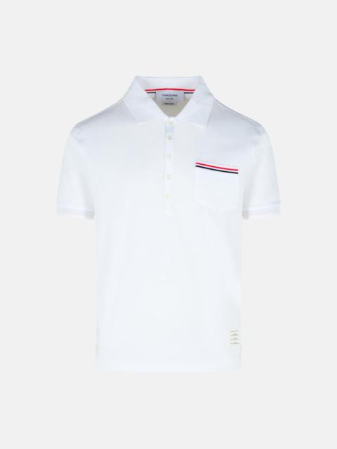 Thom Browne WHITE COTTON POLO SHIRT