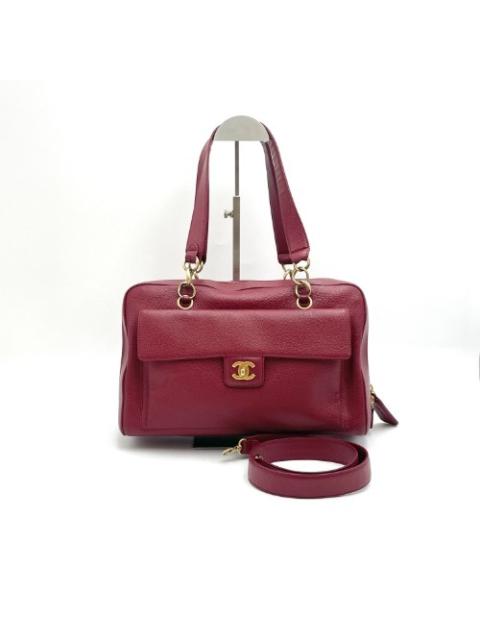 Chanel No. 8 Red Caviar Two Way Bag
