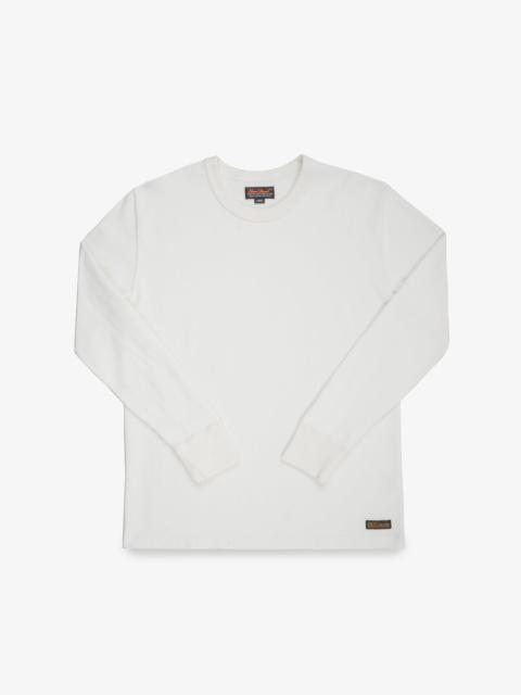 Iron Heart 11OZ COTTON KNIT LONG SLEEVED CREW NECK SWEATER - WHITE