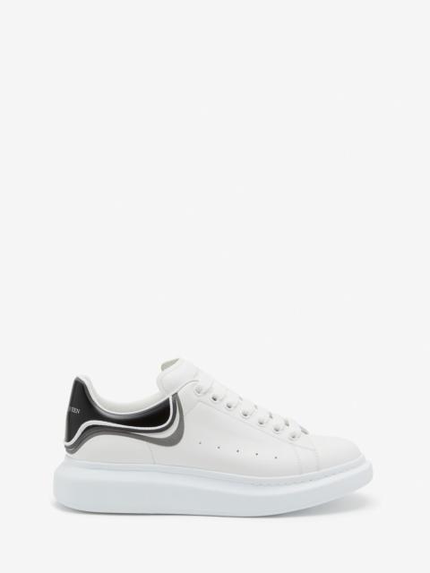 Alexander McQueen Men's Oversized Sneaker in White/black/ash Grey