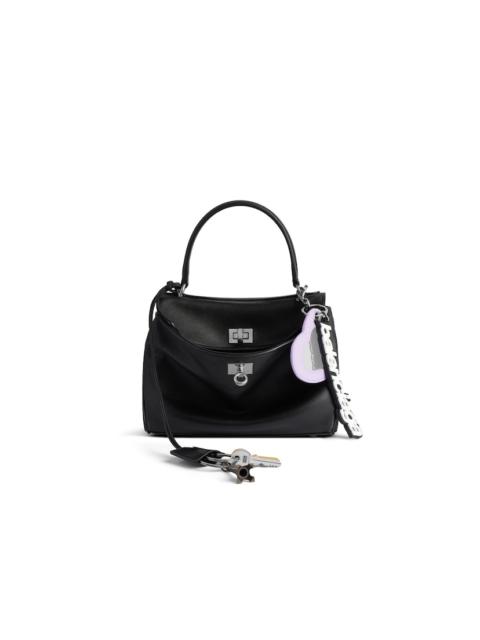 BALENCIAGA Women's Rodeo Mini Handbag Used Effect With Charms in Black