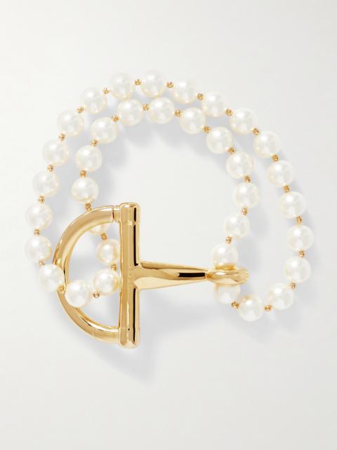 GUCCI Gold-tone And Faux Pearl Bracelet