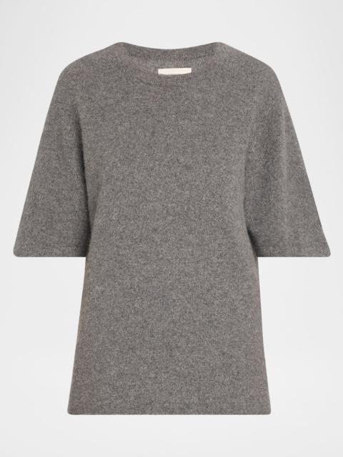 Loulou de Saison Raven Short-Sleeve Wool Sweater