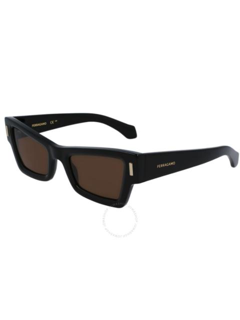 Ferragamo Brown Cat Eye Ladies Sunglasses SF2006S 001 53