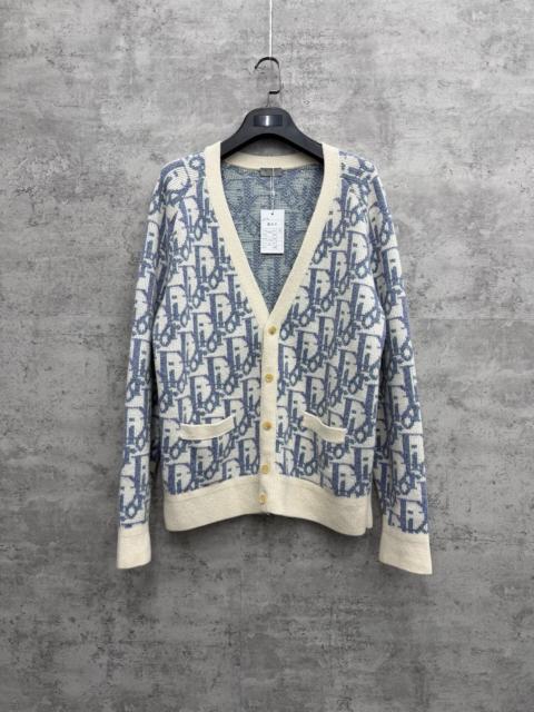 Dior Dior Oblique Classic Vintage Monogram Full Print Wool Cardigan