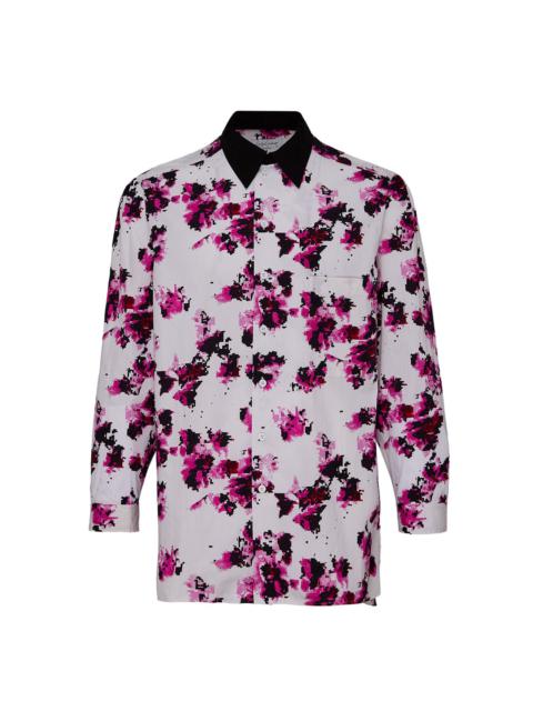 Broad Flower Print Big Blouse