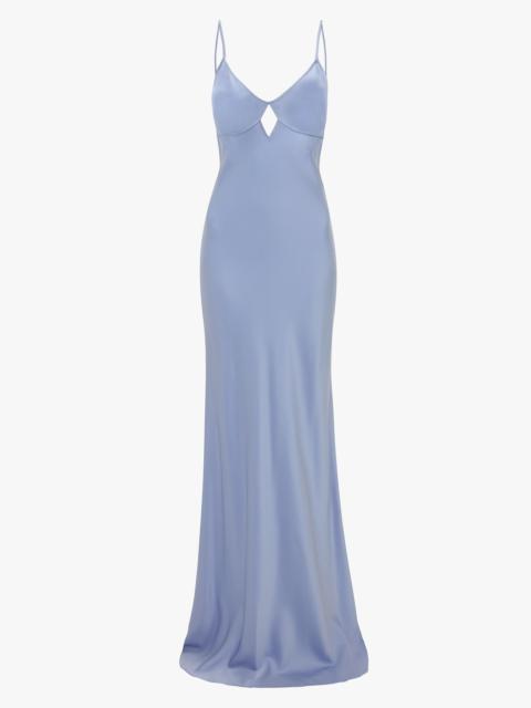 Victoria Beckham Cut-Out Cami Floor-Length Dress In Delphinium Blue