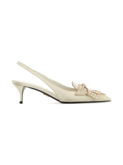 Prada Ivory Leather Pumps