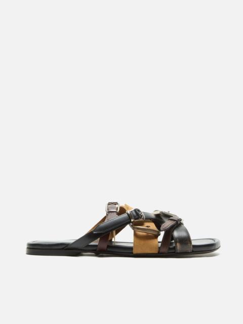 Acne Studios Leather belts strap sandals - Multi brown