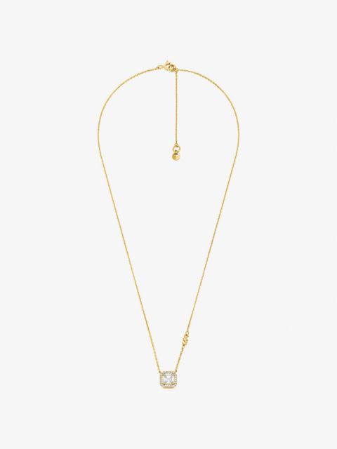 MICHAEL KORS Precious Metal-Plated Sterling Silver Pavé Necklace
