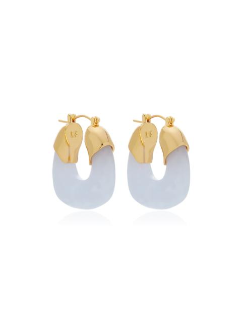 LIZZIE FORTUNATO Mini Multi-Stone Hoop Earrings blue
