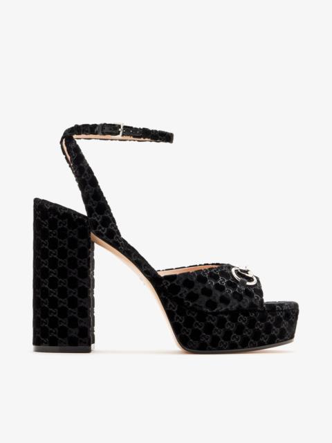 GUCCI Gucci Horsebit GG Platform Sandals