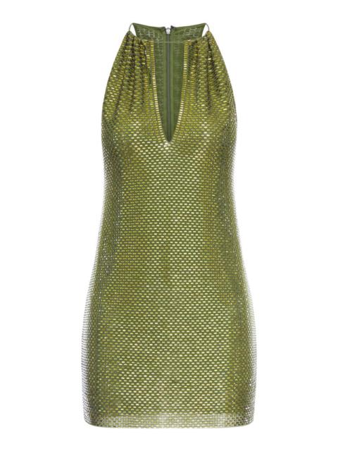 self-portrait Self-Portrait Women Olive Rhinestone Mini Dress