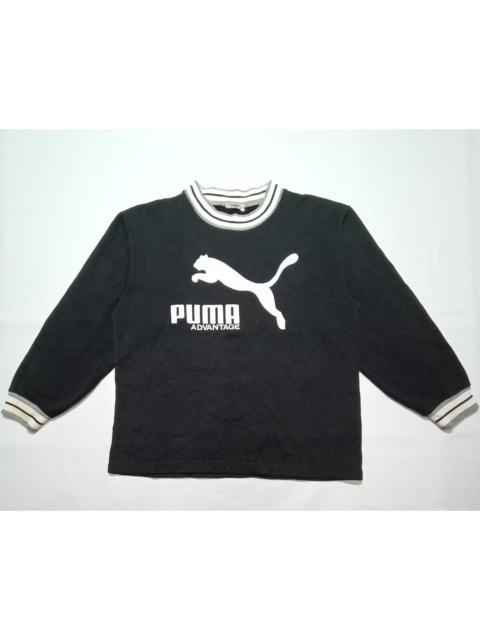 PUMA Puma Black Sweatshirt Pullover Jumper Big Logo Crewneck