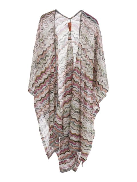 Missoni Missoni Women Multicolor Long Poncho With Zig Zag Motif In Fabric For Women
