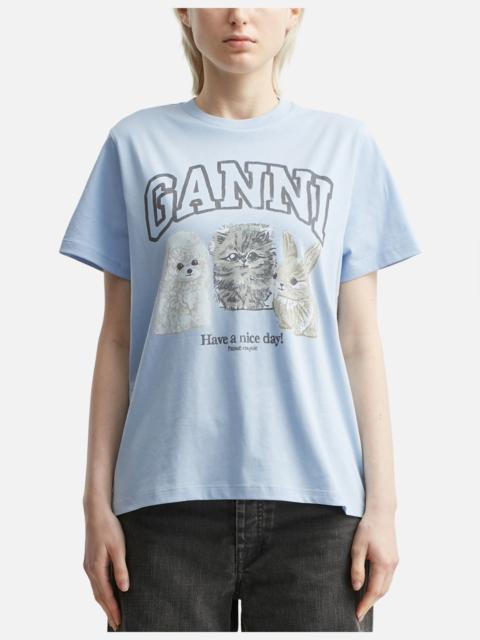 GANNI ANIMAL PRINT T-SHIRT