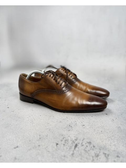 GUCCI Gucci Vintage Burnished Brown Leather Oxford Dress Shoes