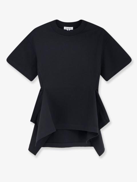 Alaïa Alaia Paneled Cotton T-Shirt