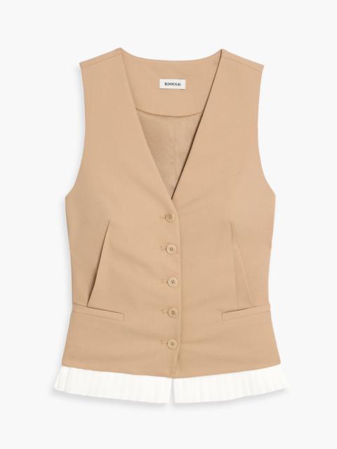 SIMKHAI Laiken pleated crepe vest
