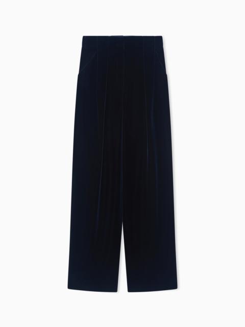 GIORGIO ARMANI DOUBLE-DARTED VELVET TROUSERS