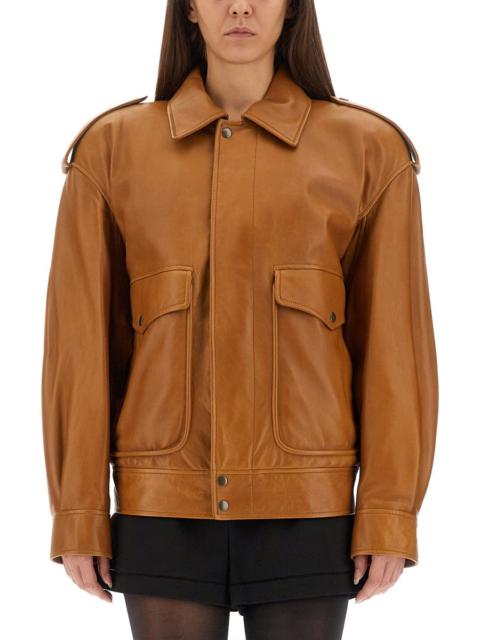 SAINT LAURENT Saint Laurent Women Oversized Leather Jacket
